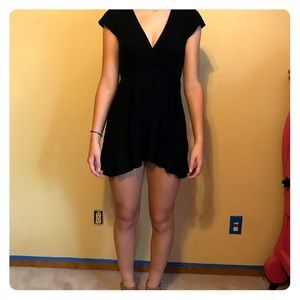Black Mini Wrap Dress